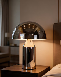 Silver Hooded Table Lamp