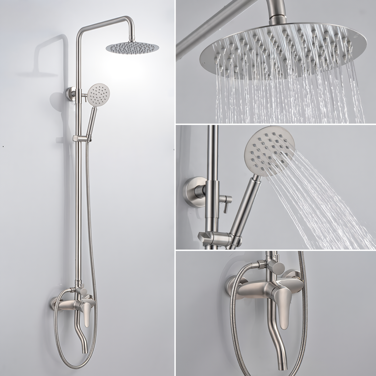 Brushed Silver Shower