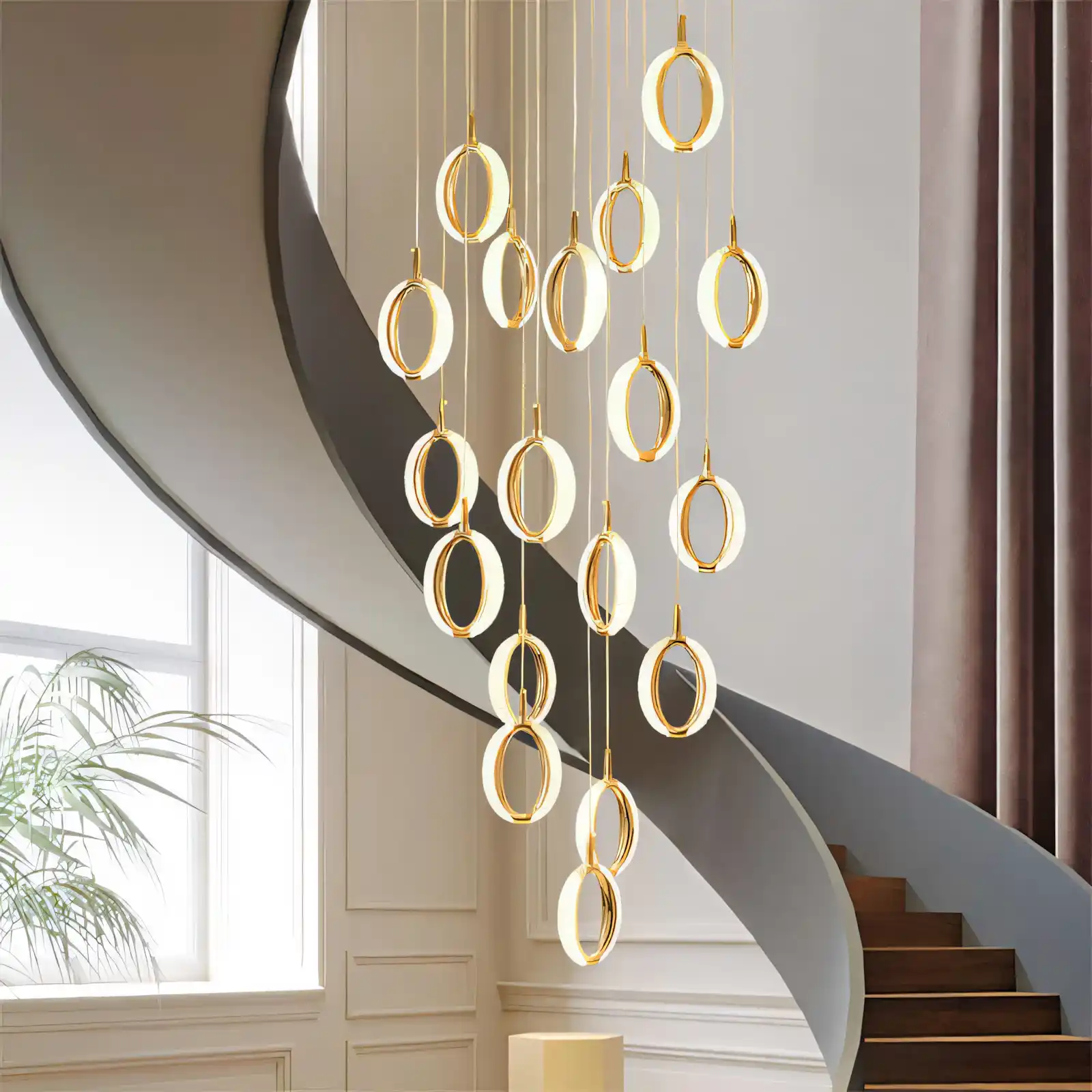 Golden Ring Chandelier