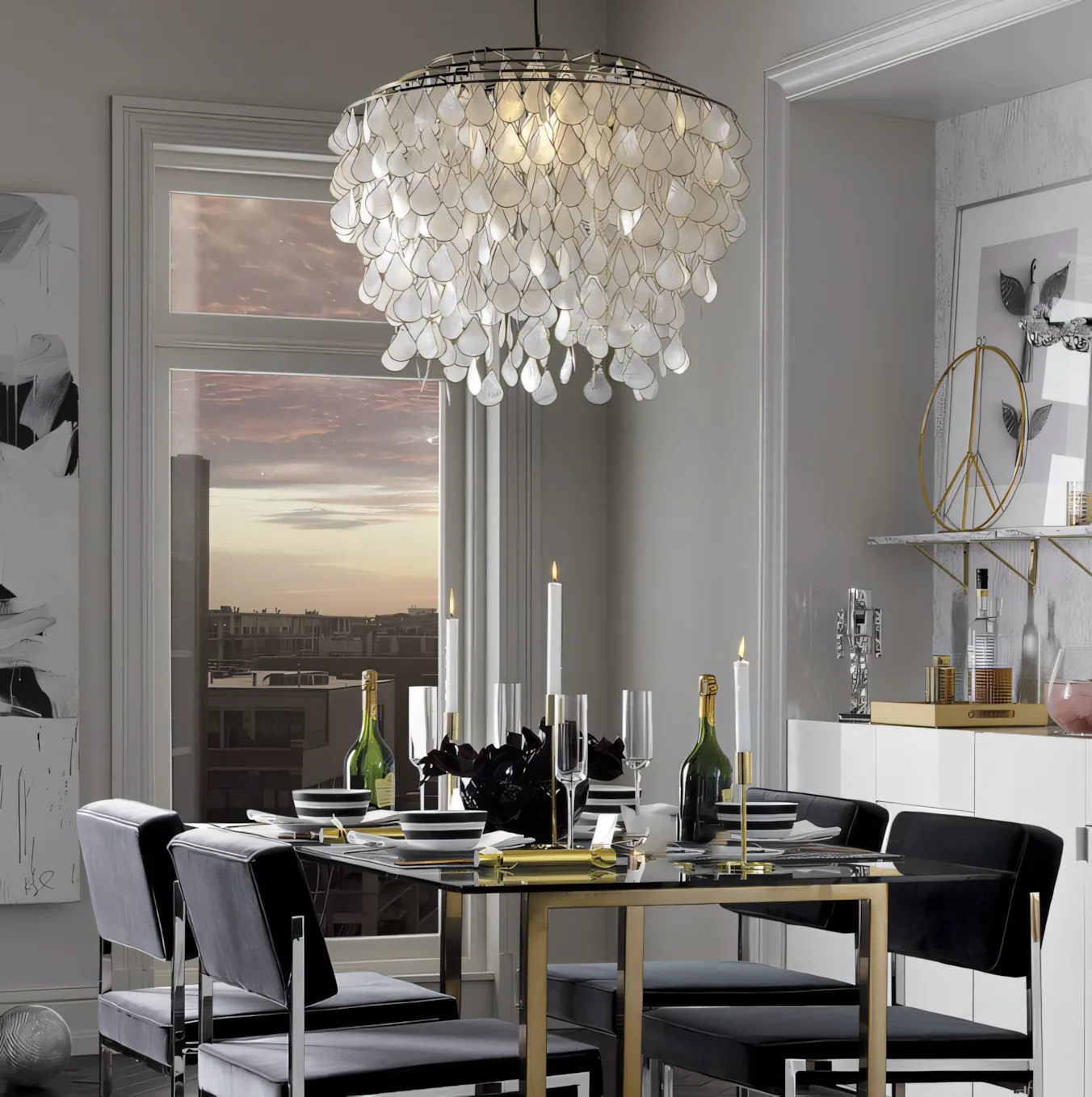Shell chandelier